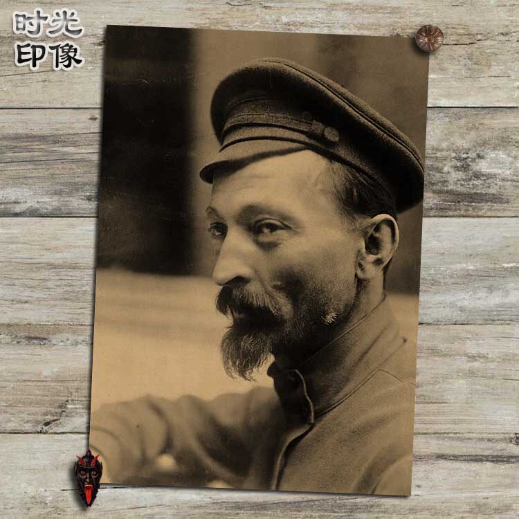 捷尔任斯基 前苏联政治家海报怀旧复古文艺牛皮纸装饰画壁画画框