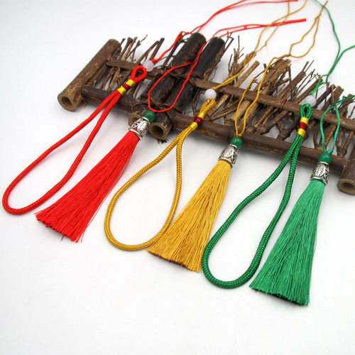 仿玉珠手绳头挂件镂空帽流苏