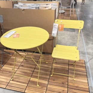 正品IKEA国内宜家代购苏恩索桌子椅子户内外铁艺圆形餐桌折叠桌椅