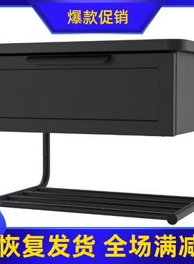 代购IKEA宜家若浮雅 上墙式边桌煤黑色42x29x31 厘米简约耐用