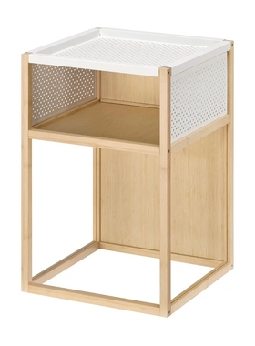 代购IKEA宜家伊利施拜 床头桌竹/白色39x39x56 厘米简约耐用