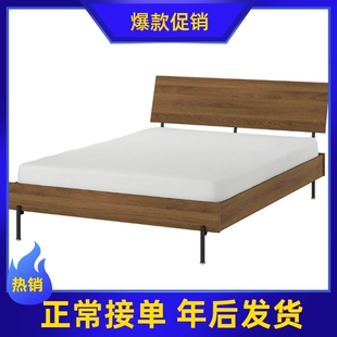宜家国内代购 拉曼斯 床架 褐色 中古风新品1米5单人双人床架