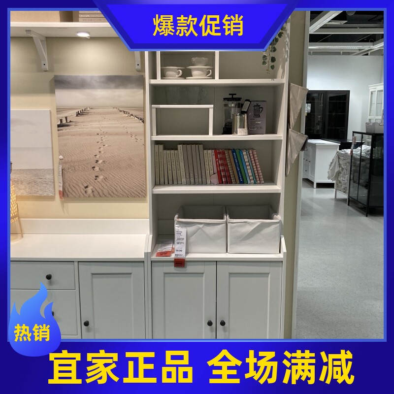 IKEA宜家优选豪嘉双门高柜家用储物柜收纳柜杂物柜书柜书架简约