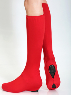 舞蹈鞋 套演出表演弹力花纹广场舞蒙古族藏靴花纹红黑白金银色特价