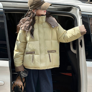 女童加厚连帽棉服2025新款冬季韩版洋气儿童加绒棉衣女大童外套潮