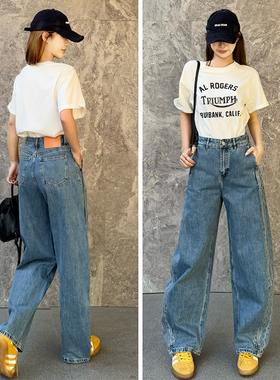 12平方88266水洗立体双线条设计香蕉裤2025春季新款弯刀裤牛仔裤