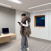 加厚毛毛坎肩 年轻时尚 迪木杨2025新款 貉子毛皮草马甲外套女短款