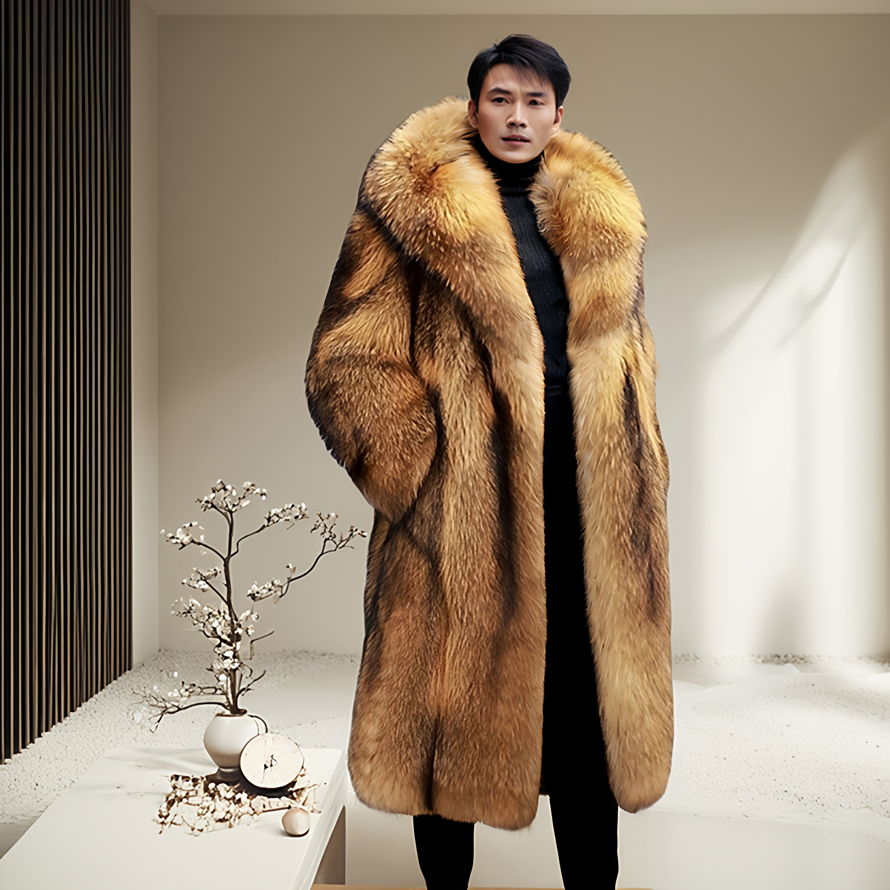 新款休闲款整皮貉子大衣男女同款