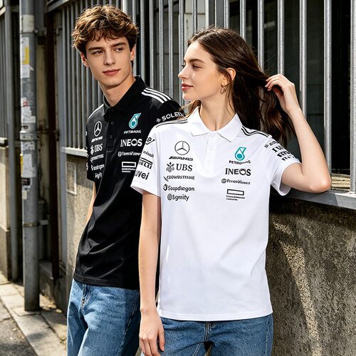 F1赛车服奔驰车队刺绣衣服男女情侣摩托车骑行服短袖T恤Polo衫夏