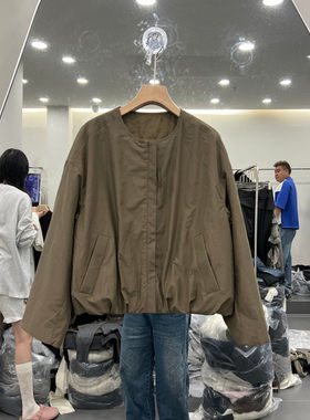 欧洲站2026秋短款棉服外套女款