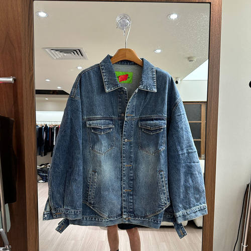 欧洲站秋季新款女翻领牛仔外套