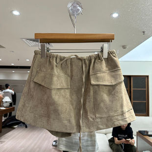 欧洲站2026秋季新款时尚工装风抽绳松紧腰双口袋裙裤女款欧货302