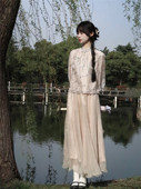 旗袍两件套显瘦纱裙半身裙上衣夏 禅意茶服新中式 十里七巷 晓江南