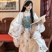 十里七巷 素春秋主腰蕾丝裙三件套 汉元 百蝶 明制立领对襟汉服长衫