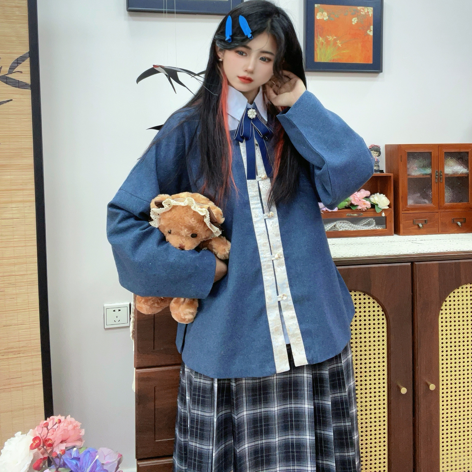 十里七巷 岚 方领弓袋袖汉元素学院风对襟上衣春季日常通勤汉服,女装/女士精品,汉服上装,淘宝优惠券,粉丝福利购,淘宝优惠卷