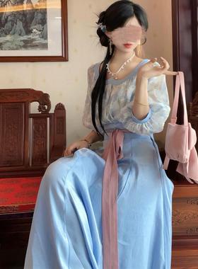 十里七巷 逢花时 鸡心领汉元素唐制短衫八破裙汉服日常显瘦