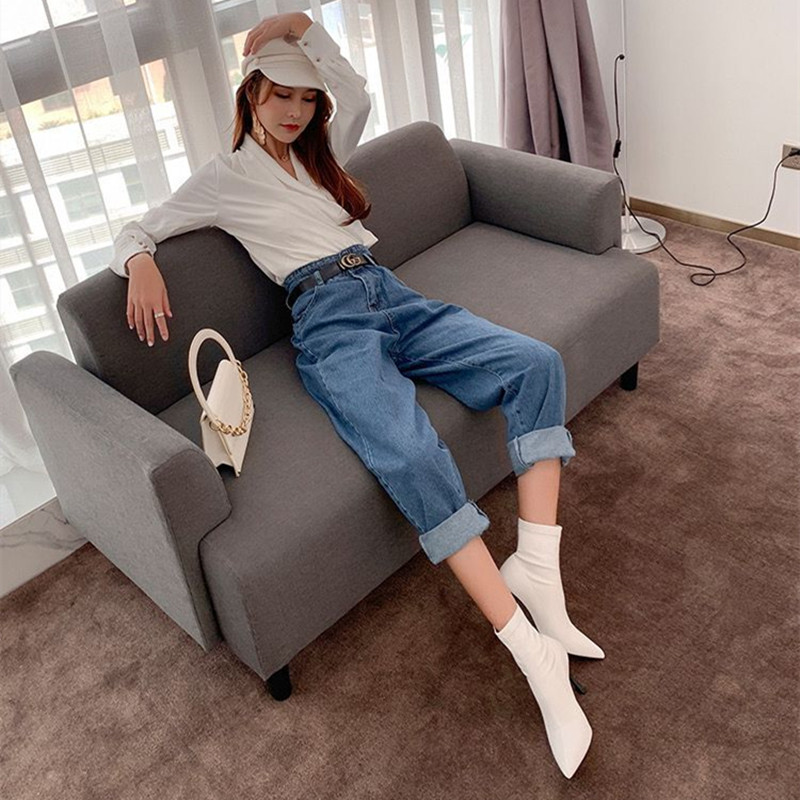 短靴女秋冬单靴高跟弹力短靴白色尖头中跟ins网红瘦瘦靴2025新款