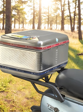 不锈钢电动车后备箱方形摩托车尾箱半圆形电车中大号不锈铁尾箱