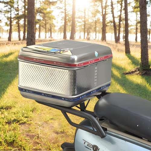 不锈钢电动车后备箱方形摩托车尾箱半圆形电车中大号不锈铁尾箱