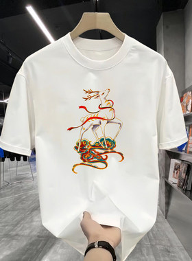 敦煌元素t恤藏族服装传统