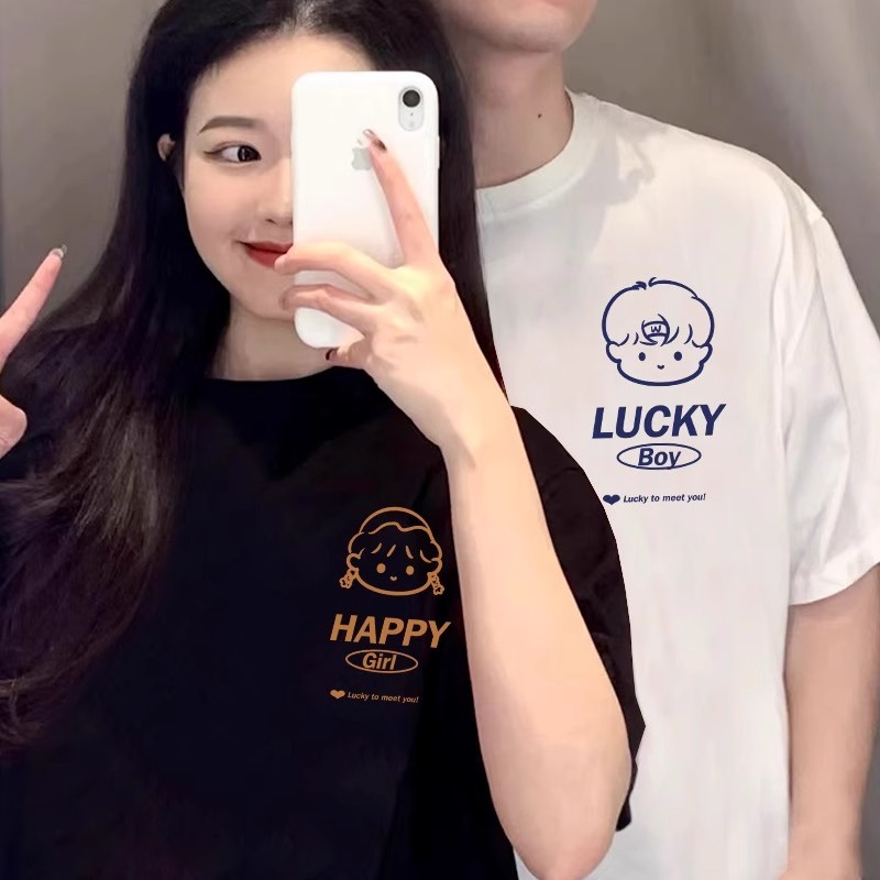 roora情侣装纯棉夏装短袖T恤