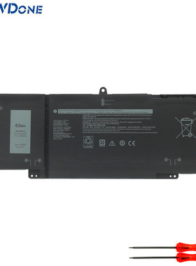 适用戴尔Latitude 5320 7520 7320 7420 P134G 9JM71 7FMXV电池