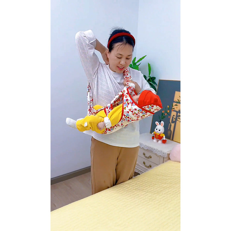 宝宝背带婴儿外出简易多功能四季通用后背式小孩儿童背带抱娃神器