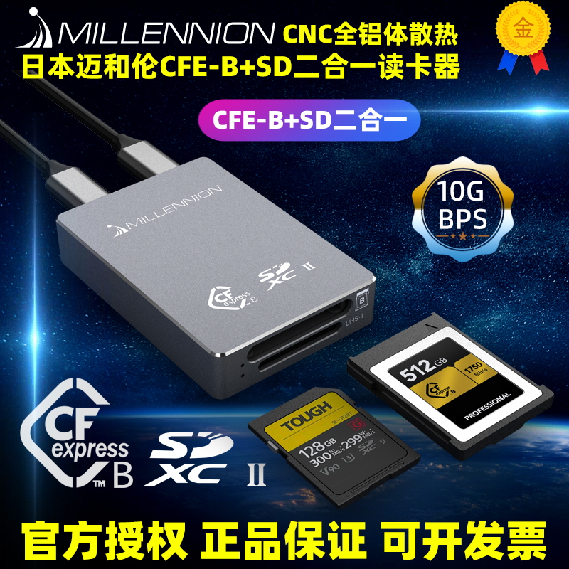 迈和伦CFeB/SD二合一高速读卡器USB 10G适配尼康佳能R5C/Z6/Z7/Z9-封面