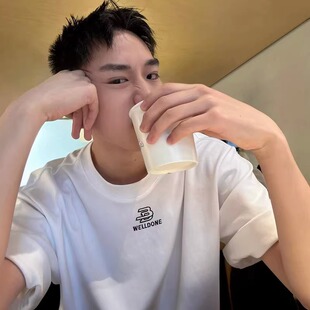 男生短袖 WELLDONE T恤 白色半袖 男士 TRACK 26SS小众潮牌设计感夏季