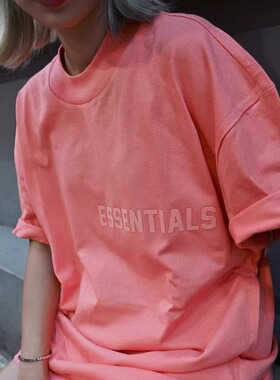 ESSENTIALS美式小众高街潮牌夏季潮牌宽松情侣短袖T恤男