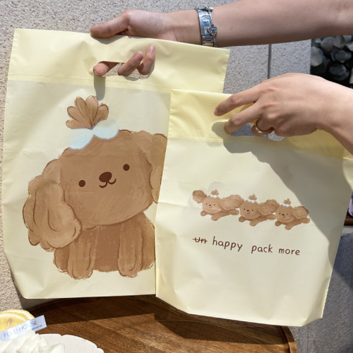 布丁狗磨砂手提袋奶油黄色