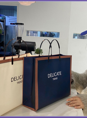 复合塑料DELICATE手提免税店袋高档时尚服装店袋子礼品包装袋防水