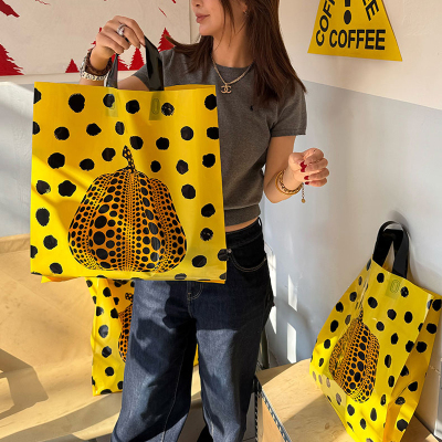 波点南瓜加厚塑料手提袋子服装店购物包装袋大号高级感童装礼品袋