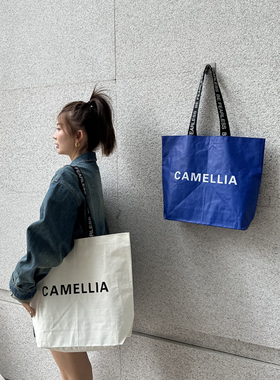 简约字母超大编织袋服装袋买手袋防水包装袋白色袋子购物袋礼品袋