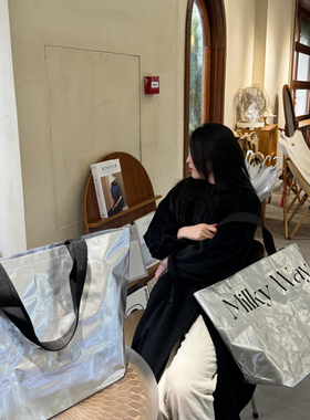 超大镭射服装店外出编织袋大容量手提袋防水袋收纳袋购物袋大袋子