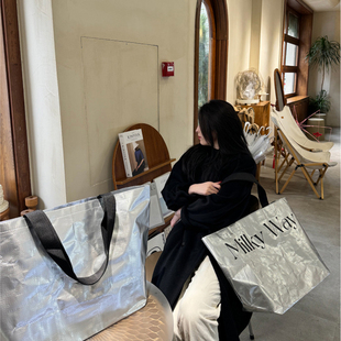 超大镭射服装店外出编织袋大容量手提袋防水袋收纳袋购物袋大袋子