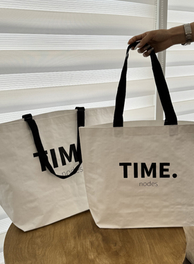 白色英文编织袋高端服装店加厚手提袋购物袋包装袋礼品袋大容量