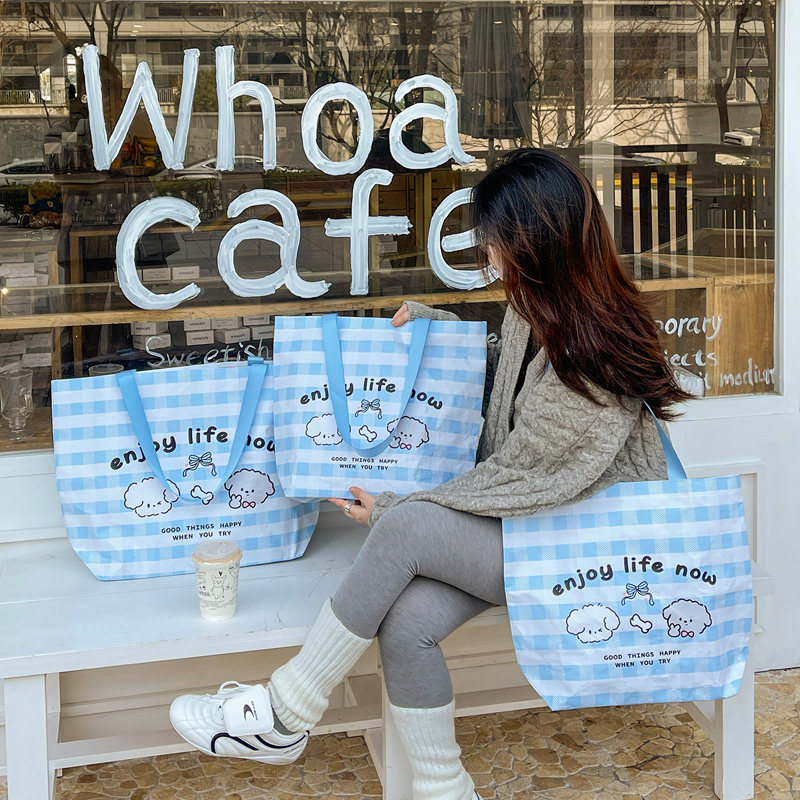 卡通高级服装店用手提袋童装衣服编织打包礼品袋子购物包装批发