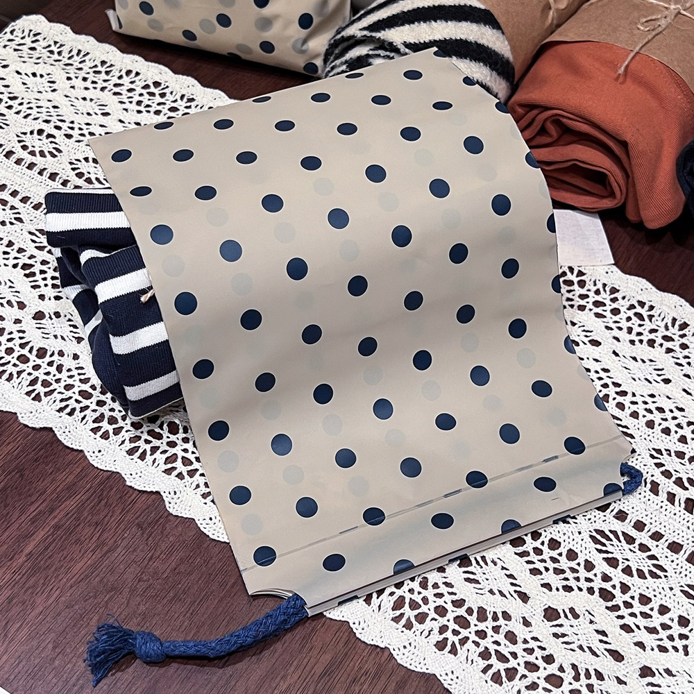 波点袋子束口抽绳袋衣服内包装袋服装抽口式塑料磨砂袋礼物服装袋