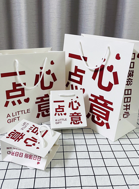心意礼物礼品袋高级简约手提袋ins风小众仪式感精美收纳包装袋