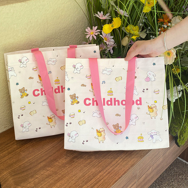 卡通服装店手提袋女装专业打包袋子肩背编织袋高级购物包装礼品袋