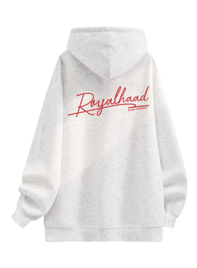 XUT 美式复古高街签名字母印花休闲嘻哈套头连帽卫衣