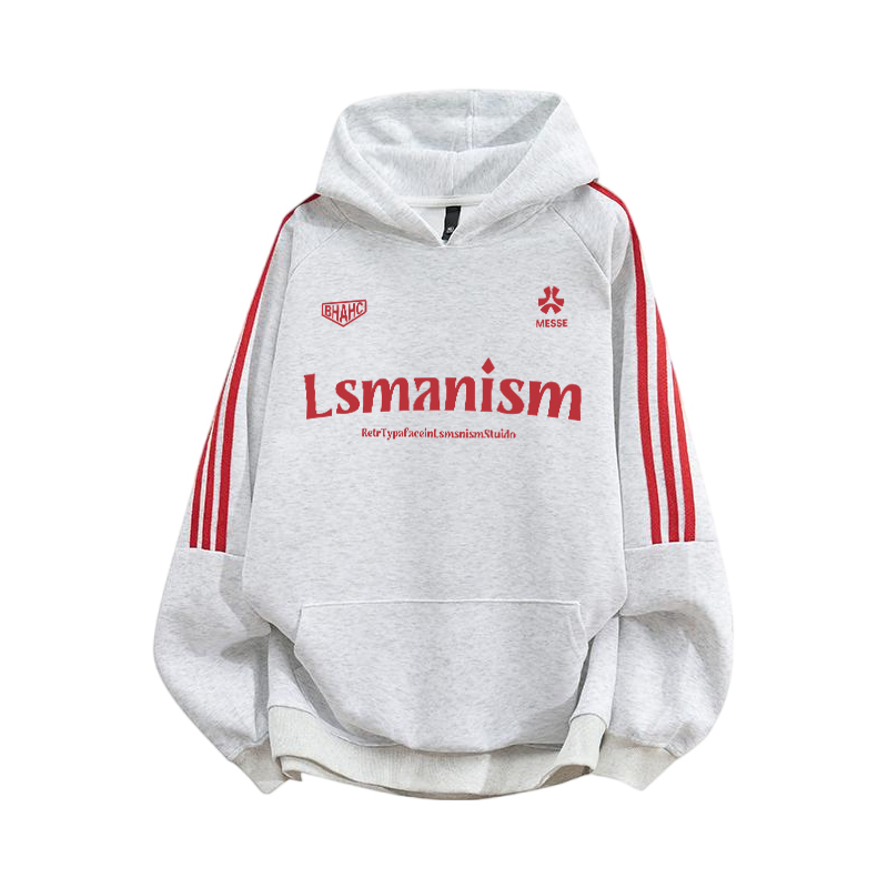 美式潮牌三条杠连帽卫衣