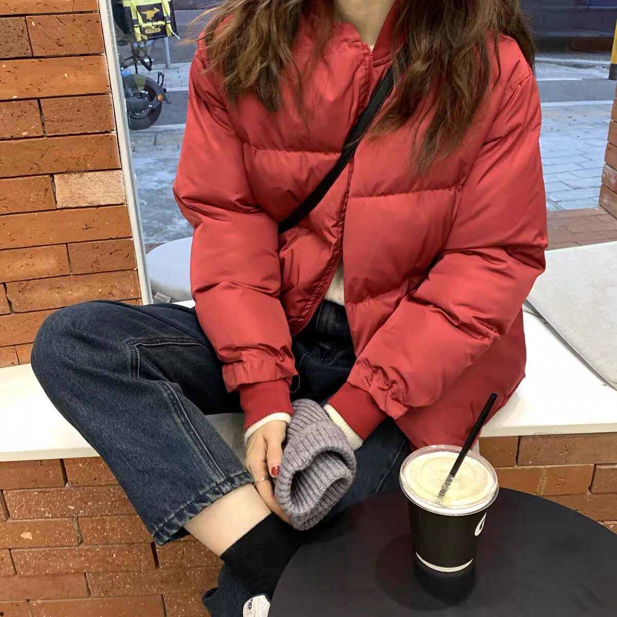 韩版中长款棉服宽松加厚羽绒外套