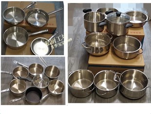次品孤品清仓捡漏不锈钢汤锅奶锅煎锅14--28cm特价