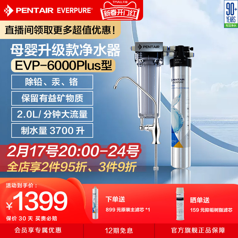 爱惠浦everpure净水器直饮家用净水机超滤自来水过滤器滤水器6000
