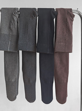 经典900D澳金棉平纹加绒加厚连裤袜秋冬保暖日系麻色连脚打底袜子
