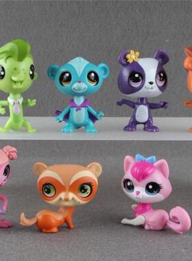 正版至Q动物园旧版 Littlest Pet Shop可动猫狗熊猫动物迷你摆件