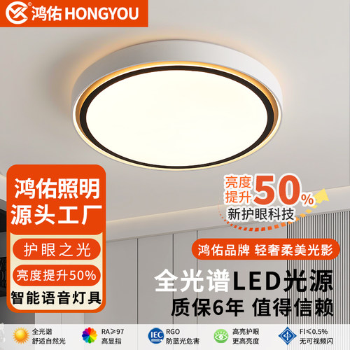 鸿佑LED简约现代卧室灯吸顶灯