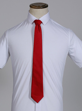 2024新款职业装士长带素面领带商务正装聚酯纤维手打纯色领带正装